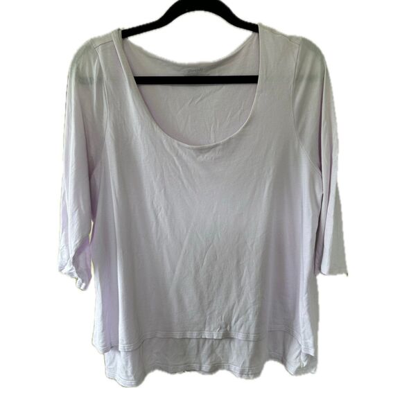 J. Jill Pure Lavender Scoop Neck Elliptical Layered Pleat Back Top Petite XL - Picture 1 of 7